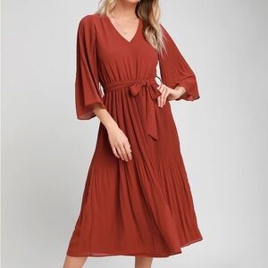 Lulus Pleated Midi Dress
